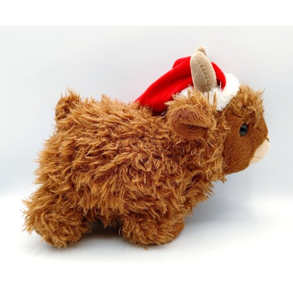 Dan Dee Highland Cow Soft w/Santa Hat Plush Toys Doll 11" - Picture 3 of 5